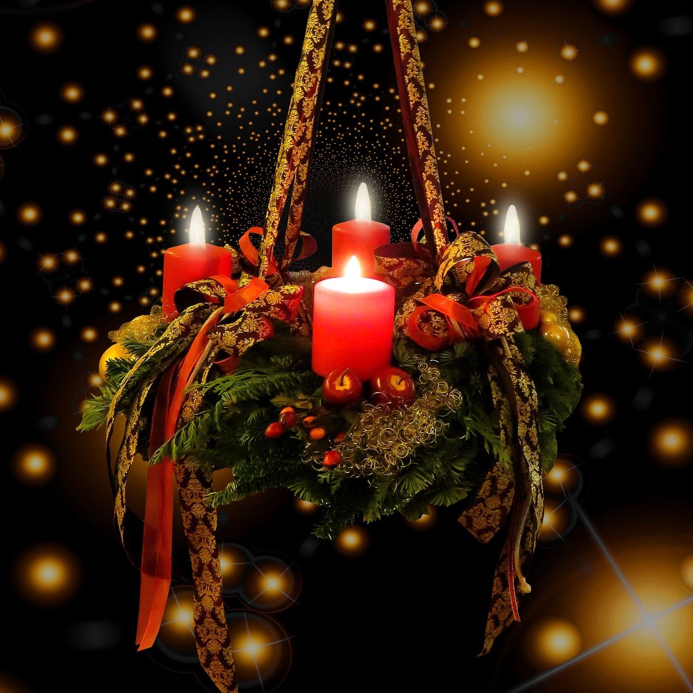 Photo of a suspended Advent wreath