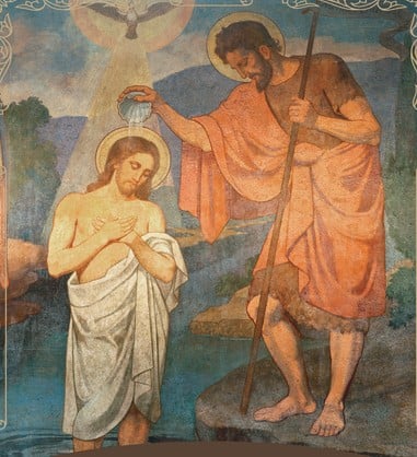 Painting depicting the Baptism of the Lord