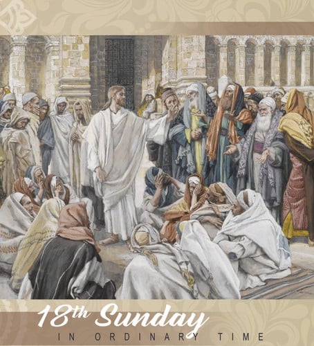 Painting of Jesus preaching to the crowd
