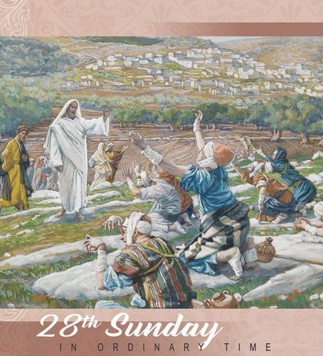 Illustration of the lepers calling out to Jesus