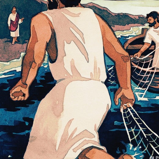 Illustration of Jesus calling the disciples to follow Him