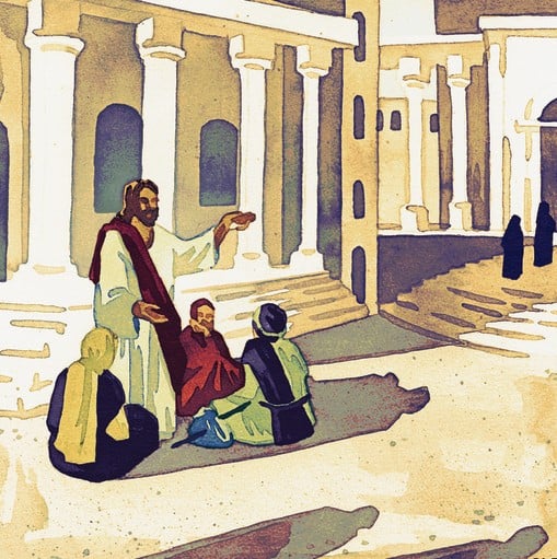 Illustration of Jesus preaching