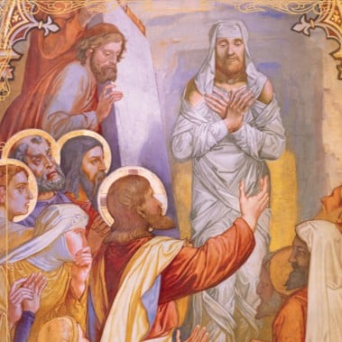 Illustration of Jesus raising Lazarus from the dead
